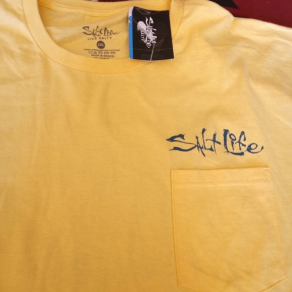 NFS men's Salt Life shirt, yellow sz S M L - Picture 3 of 7